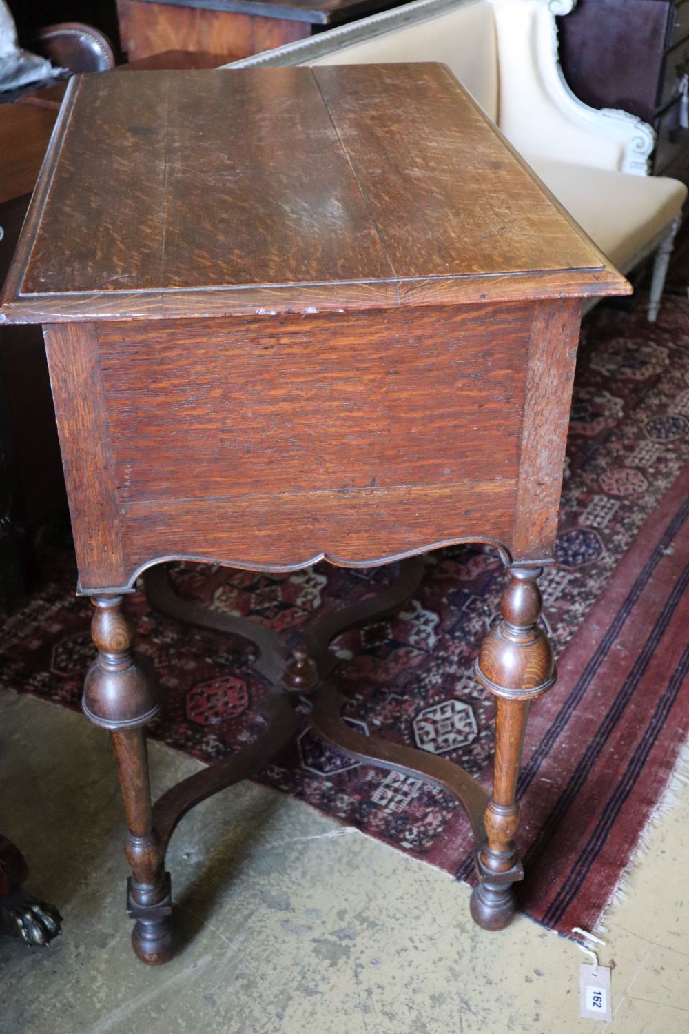 An early 20th century oak lowboy, width 80.5cm depth 52cm height 84cm